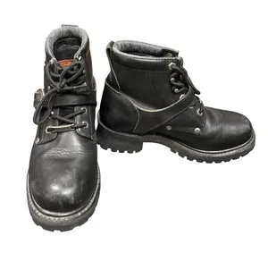 Harley Davidson 81024 wms black leather ankle moto riding boots sz 8 SKU 10-381 thumbnail 1