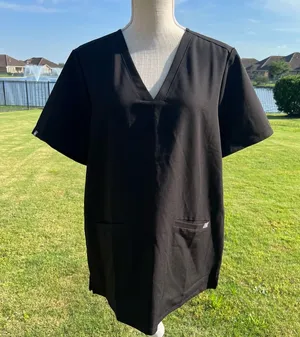 Figs Womans Short Sleeve Black Scrub Top thumbnail 1