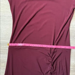 STAUD Portobella Side Ruch Midi Sheath Dress In Merlot Large thumbnail 13