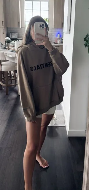 ESSENTIALS Hoodie in Brown (Size Large) thumbnail 1
