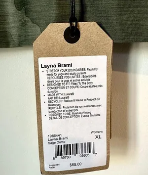 NWT Prana Layna Brami in Sage Camo - Size Extra Large thumbnail 4