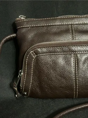 Tignanello Women’s Brown Leather Multi Pocket Crossbody Bag Purse thumbnail 4