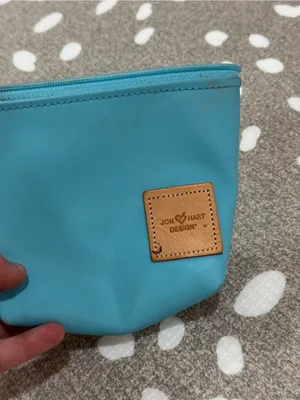 Jon Hart Chico mini bag E stamped monogram initial Ocean Blue zipper pouch thumbnail 8