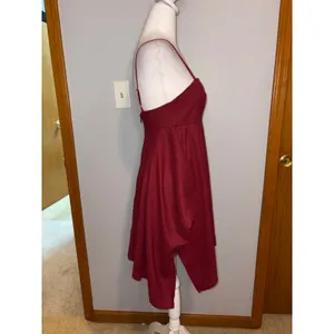 Urban Renewal Linen Ecovero Hanky‎ Hem Mini Dress Red XS festival concert boho thumbnail 5
