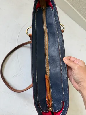 Dooney & Bourke Navy Blue Leather Lexington Shopper Tote Shoulder Bag thumbnail 5