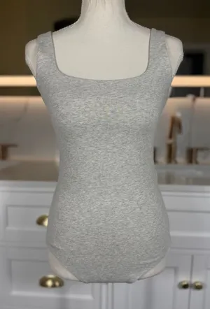 Abercrombie & Fitch Bodysuit Womens Medium Gray Square Neck Soft A&F Collection thumbnail 1