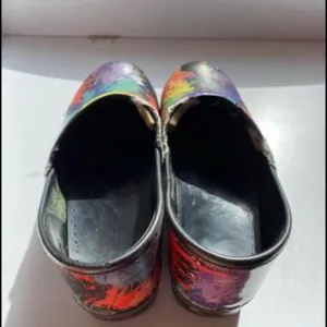 Dansko Paint Splatter Splotchwork Professional Mules Slip‎ On Clogs Work Shoes thumbnail 2
