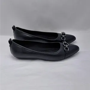 Anne Klein Womens Ballet Flats Size 8 Black Slip On Pointed Toe Shoe Office Chic thumbnail 3