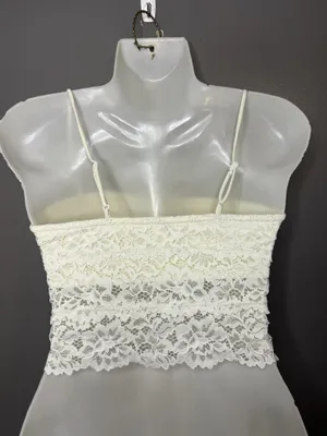 Out From Under Tank Top Womens Medium White Lace Floral Crop Cami Summer thumbnail 4