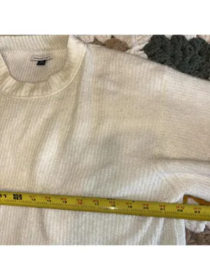 American Eagle Cream Knit Womans Medium Crew Neck Sweater Cozy Casual AE Apparel thumbnail 7