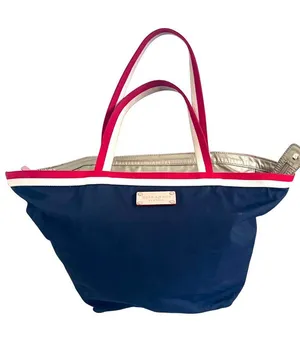 Kate Spade New York Nautical Blue Canvas Tote Bag Purse Travel Beach Resort thumbnail 1