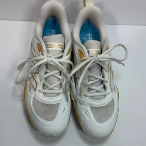 New Balance VELOv4 Women's White and Gold Athletic Sneakers Softball thumbnail 2