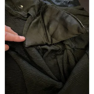 Handmade Cropped Jacket Womens Medium Black Textured Stripe Bolero Satin Collar Lined thumbnail 7