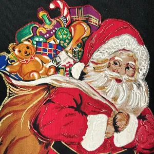 Vintage Santa Claus‎ Christmas Hanes Her Way Womens Sz X Large Black Sweatshirt thumbnail 3