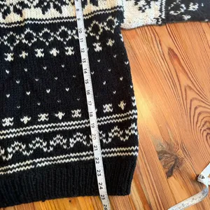 VTG 100% Wool Sweater XS Nepal 1/4 Zip Snowflakes Thick Fisherman Cozycore Cabin thumbnail 10