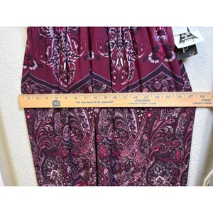 Snap Womens Paisley Halter Maxi Dress Burgundy Purple Size L NEW thumbnail 9