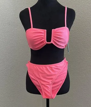 Pink 3 piece bikini set Size M thumbnail 2
