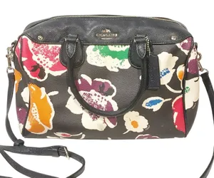 COACH‎ Flower Mini Satchel 2way Handbag F37491 Multi Color Crossbody thumbnail 1
