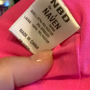 NBD Revolve Believe‎ Me Dres high neck cut out mini neon pink halter small thumbnail 8