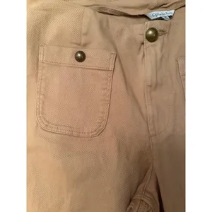 Ophelia Roe High Rise Cropped Utility Pants NWT Peach Tan Wide Leg Colette thumbnail 2