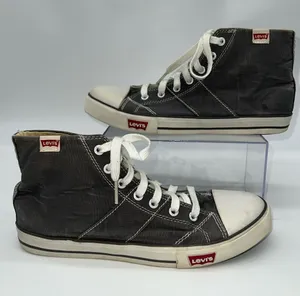 Levi's Women's High-Top Sneakers in Gray Cotton with White Midsoles-Size 10 thumbnail 1