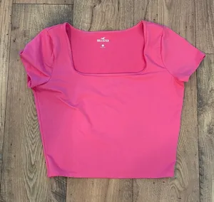 Hollister Live in the Moment Hot Pink Square Neck Short Sleeve Top thumbnail 1