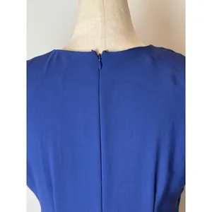 Adrianna Papell Dress Women 2 Blue Ruffle Faux Wrap‎ Mini Cocktail Party Career thumbnail 7