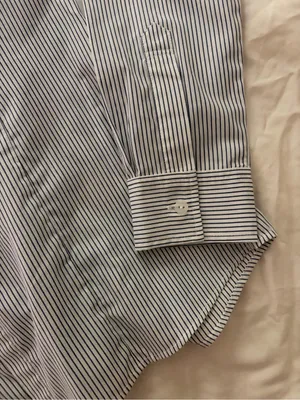 Classic Women's Blue and White Pinstripe Button-Down Shirt thumbnail 4