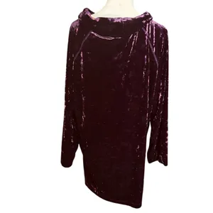 Cabernet Velvet Cowl Neck Top Tunic Burgundy SZ Large Boho Chic Cottage Holiday thumbnail 6