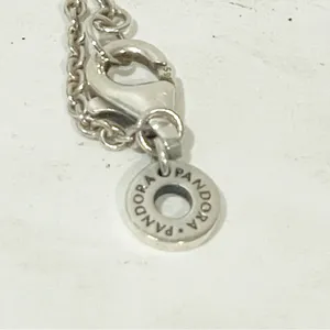 PANDORA 925 Silver Circle of‎ Sparkle Hearts Pendant Necklace 590514CZ thumbnail 3