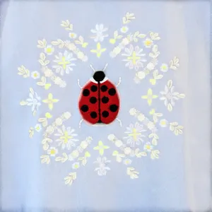 Heritage Charm Vintage-Inspired Ladybug Floral Embroidered Sweatshirt thumbnail 2