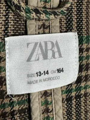 Vintage Zara Houndstooth Single Button Blazer Crop Academia Collegiate Business thumbnail 10