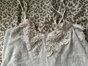 Ivory Lace-Trimmed Sheer Camisole Top thumbnail 3