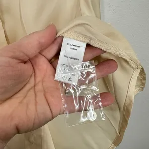ASTR THE LABEL Cream Silk Satin Button Down Shirt Blouse Shoulder Pad Top XS NWT thumbnail 10
