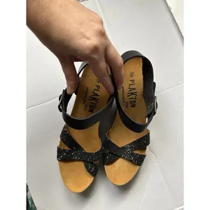 Plakton women’s platform sandals Cork Wedge Black Size 8 thumbnail 5