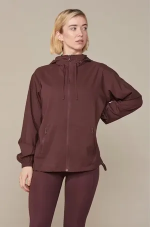 Girlfriend Collective Peregrine Windbreaker in Cocoa Brown Size Medium Zip Up thumbnail 1