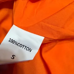 Orange Eyelet Cotton Puff‎ Sleeve Ruffle Neck Button Front Blouse Top Small thumbnail 4