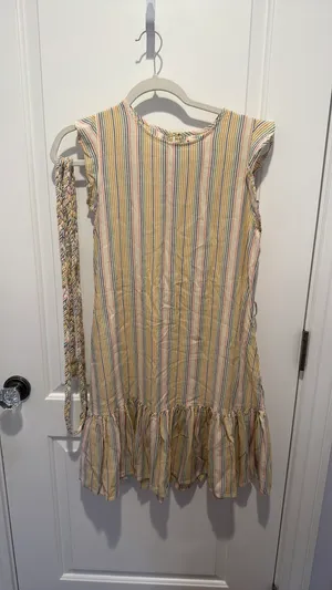 Marine Layer Yellow and Blue Striped Dress Women’s Small thumbnail 5
