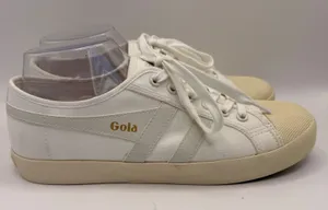 Gola Coaster Womens Off White Canvas Low Top Sneakers Trainers Cream Size 10 thumbnail 1
