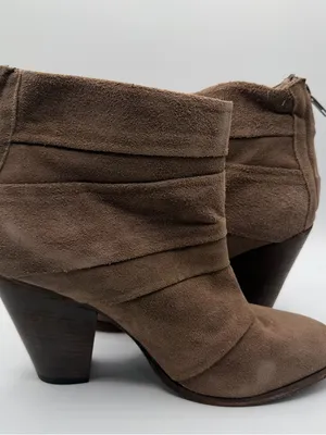 Steve Madden Arrena Brown Suede Ankle Boots 10M Slouchy Block Heel Back Zip thumbnail 5