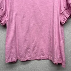 Jane & Delancey Womens Pink Top 2X 100% Cotton Stretch Smocked Minimalist Casual thumbnail 4