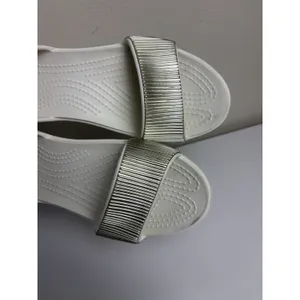 Crocs Lina Embellished D’Orsay White Sandals Size 7 Slide On Comfort Shoes thumbnail 8