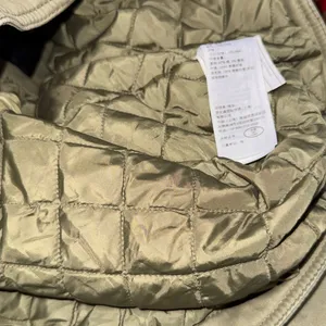 Hollister Quilted Bomber Jacket Khaki Utility Pockets Zip Front‎ Women's Small thumbnail 4