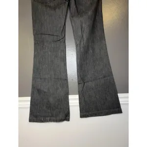7 For All Mankind Jeans Womens 27 Gray Charcoal Wash Flare Striped Stretch Denim thumbnail 8