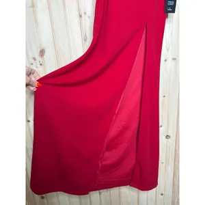 NWT Lulus Keep It Interesting Red Asymmetrical Cutout Halter Maxi Dress Party XS thumbnail 5