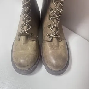 Mia Boots Womens 8 Tan Beige Distressed Sweater Cuff Tall Combat Aviator… thumbnail 5
