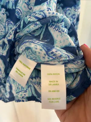 EUC Lilly Pulitzer Martinique Blouse "Joy Ride" Deep Indigo Elephants Small thumbnail 4
