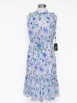 Adrianna Papell -‎ Watercolor Chiffon Print Dress thumbnail 2