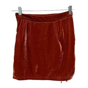 Free People x Revolve Vivienne Velvet Mini Skirt Sz 0 Rust/Brown‎ Cinched Tie thumbnail 4