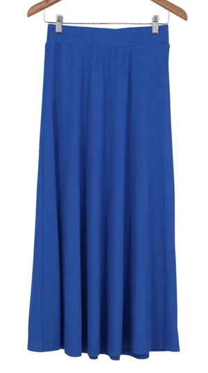 Unbranded Royal Blue Ribbed Knit Maxi Skirt High Waisted Flowy Size S thumbnail 1